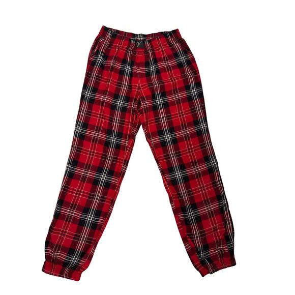 Victoria's Secret Pajama Pants Red Plaid Jogger Lounge Bottoms Size Womens Small - Picture 1 of 3